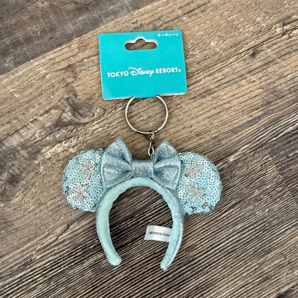 Tokyo Disney Resort Sequin Bow Minnie Ears Keychain